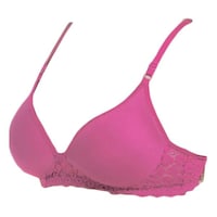 Picture of FIMS Women's Cotton Lace Padded Bra, NKR90142, Pink