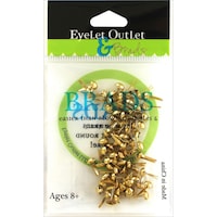 Eyelet Outlet Round Brads, 4mm, Pack of 70, Gold