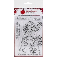 Picture of Woodware Clear Stamps, 4x6 Inch, Flower Power Gnome
