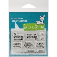 Picture of Lawn Fawn Clear Stamps, 3"X2", Tiny Tag Sayings, Birthday