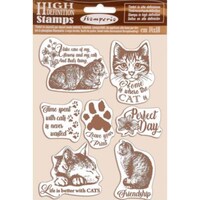 Picture of Stamperia Cling Rubber Stamp, 5.5x7 Inch, Orchids & Cats