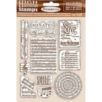 Picture of Stamperia Cling Rubber Stamp, 5.5x7 Inch, Music Passion