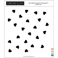 Picture of Concord & 9th Clear Stamps, 6x6 Inch, Scattered Hearts Turnabout