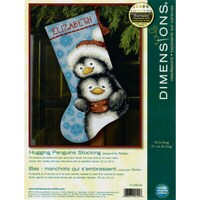 Picture of Dimensions Stocking Needlepoint Kit, Hugging Penguins Stitched