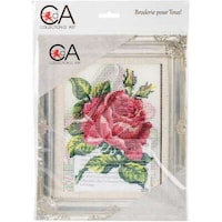 Picture of Collection D'Art Stamped Needlepoint Kit, Red Rose, 20x25cm