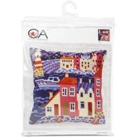 Picture of Collection D'Art Stamped Needlepoint Cushion Kit, Night Harbar, 40x40cm