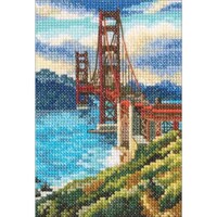 Picture of RTO Counted Cross Stitch Kit, 3.5x5.3in, Golden Gate Bridge, 14pcs