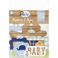 Picture of Echo Park Paper Cardstock Ephemera Frames & Tags, Baby Boy, Pack of 33