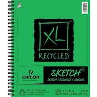 Canson Xl Recycled Sketch Paper Pad, 9X12inch -100 Sheets