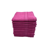 Picture of BYFT Daffodil 100% Cotton Washcloth, 30x30 cm, Set Of 12 - Fuchsia Pink