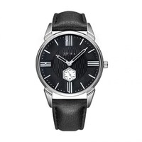 Afra Moment Gents Silver Dial with Leather Strap
