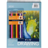 Picture of Pro Art Artist Select Drawing Pad Color Pencil Set, Set of 10