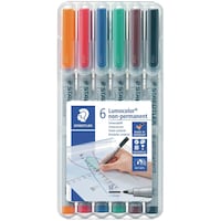 Picture of Staedtler Lumocolor Non Permanent Pens, 1.0mm, Pack of 6