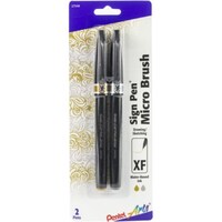 Picture of Pentel Arts Sign Pen Micro Brush, Gold & Silver Ink