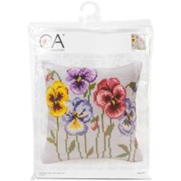 Picture of Collection D'Art Stamped Needlepoint Cushion Kit, Pansies
