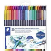 Staedtler Double-Ended Watercolor Brush Pens, Pack of 36