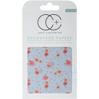 Picture of Craft Consortium Decoupage Papers, Antique Rose Blue, Pack of 3