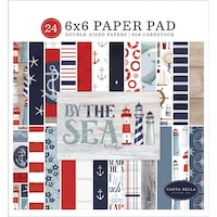 Carta Bella Double Sided Paper Pad, By The Sea, 6x6inch, Pack of 24