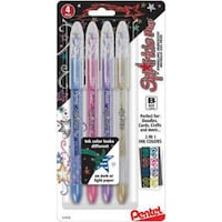 Picture of Pentel Sparkle Pop Metallic Gel Pens, 1.0mm, Pack of 4