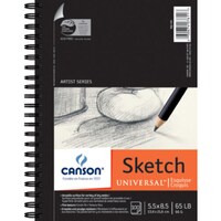 Canson Artist Series Universal Sketch Pad, 5.5 X 8.5 inch, Side Wire Boun