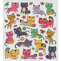 Picture of Multicolored Stickers, Kitten with Yarn