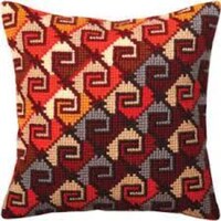 Picture of Collection D'Art Stamped Needlepoint Cushion Kit, Peruvian, 40x40cm