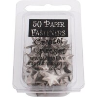 Picture of Creative Impressions Metal Paper Fasteners, Point Star, Pack of 50