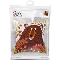 Picture of Collection D'Art Stamped Needlepoint Cushion Kit, Bear In Raspberry