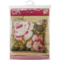 Picture of D'Art Stamped Needlepoint Cushion Kit, 40x40cm, Red And Black II