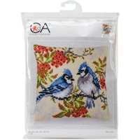Picture of D'Art Stamped Needlepoint Cushion Kit, 40x40cm, Blue Jay