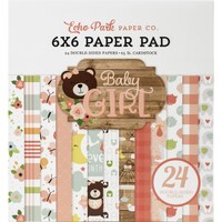 Picture of Echo Park Double Sided Paper Pad, Baby Girl, 6x6inch, Pack of 24