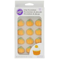 Picture of Wilton Shimmer Pumpkin Royal Icing Decorations, 12ct
