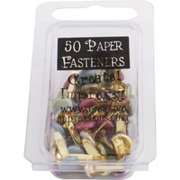 Picture of Creative Impressions Round Metal Paper Fasteners,Pearl -Pack of 50