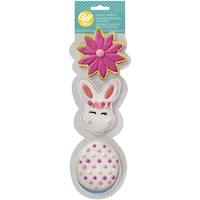 Picture of Wilton, Metal Cookie Cutter 3 Pack, Bunny, Flower and Egg