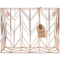 U Brands Wire Hanging File Basket, 1Pack, Copper