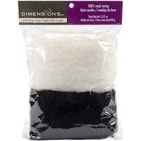 Picture of Dimensions Feltworks Bulk Wool Roving, 3.17oz - Black and White