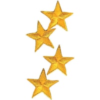Wrights Iron Appliques, Yellow Stars, 1, 1/4inch,Pack of 4
