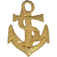 Wrights Iron On Applique, Gold Anchor