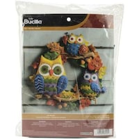 Picture of Bucilla Felt Applique Kit, Owls Wreath, 17inch