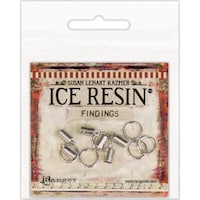 Picture of Ice Resin 6 Endcaps, 5mm and 6 Jump Rings, 10mm, Silver