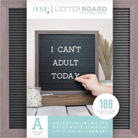 Picture of DCWV Framed Letterboard, Gray Stained with Black Insert, 12x12in