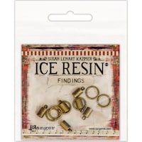 Picture of Ice Resin 6 Endcaps, 5mm and 6 Jump Rings, 10mm, Gold