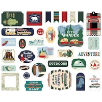 Picture of Carta Bella Cardstock Ephemera Icons, Outdoor Adventures, Pack of 33