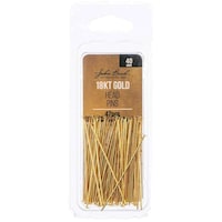 Picture of John Bead 18kt Gold Plated Head Pins, Gold, 40mm - Pack of 47