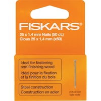 Fiskars Finishing Nails Set, Gray, 25X1.4mm, Pack of 50