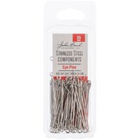 Picture of John Bead Stainless Steel Eye Pins, Pack of 100 - 35mm