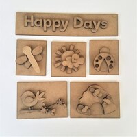 Picture of Foundations Decor Shadow Box Kit, Happy Days