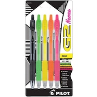 Picture of Pilot Pen Fine Point Retractable G2 Neon Gel Pens, 0.7mm