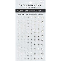 Spellbinders Color Essentials Gems, Silver Mix - Pack of 108