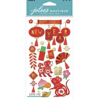 Picture of Jolees Mini Chinese Scroll Banner Sign Red 3D Scrapbook Stickers